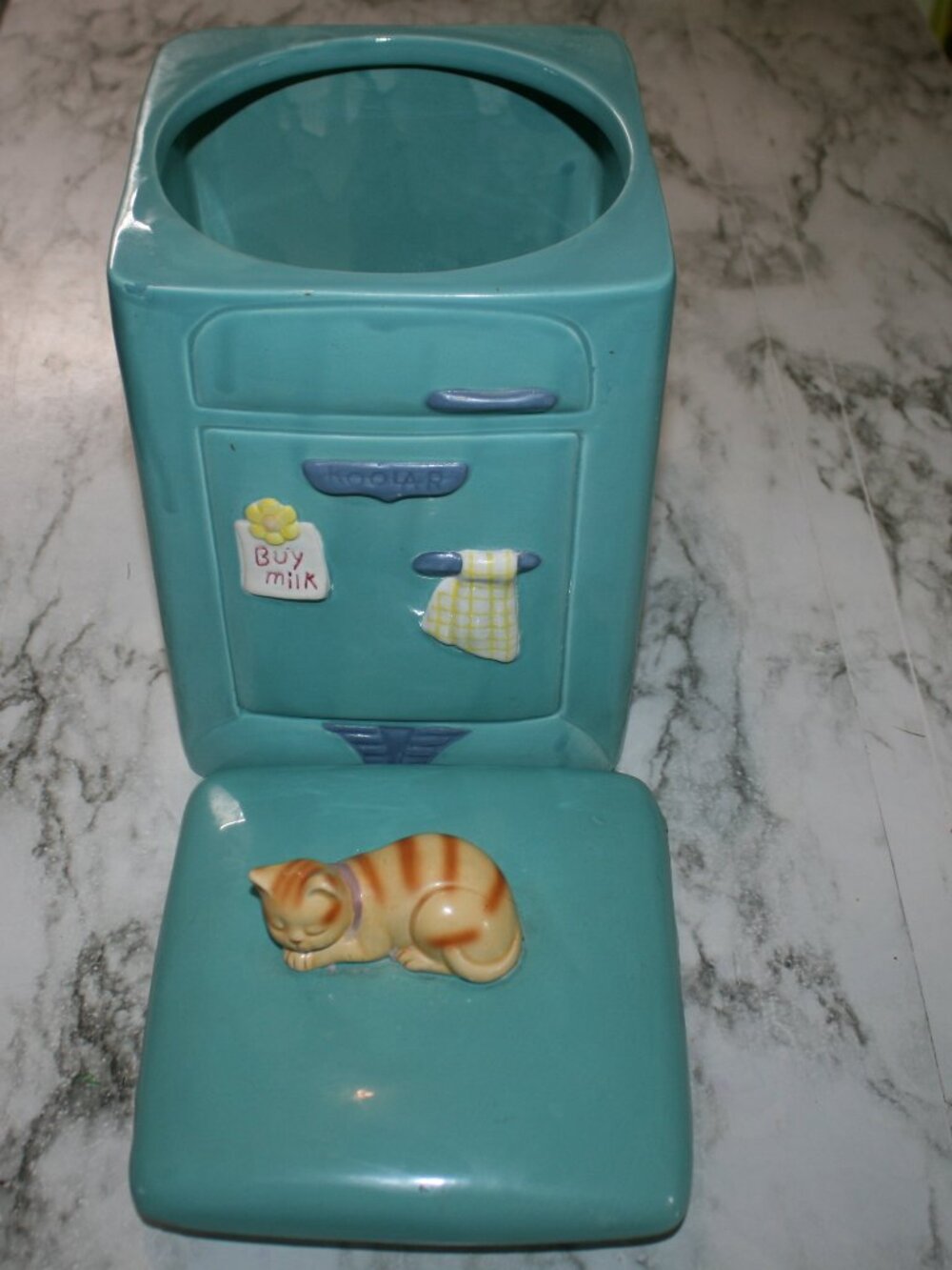 VINTAGE FITZ & FLOYD Cookie Jar 50's Kitchen Refrigerator Collectible Retro 1994 - Picture 6 of 16